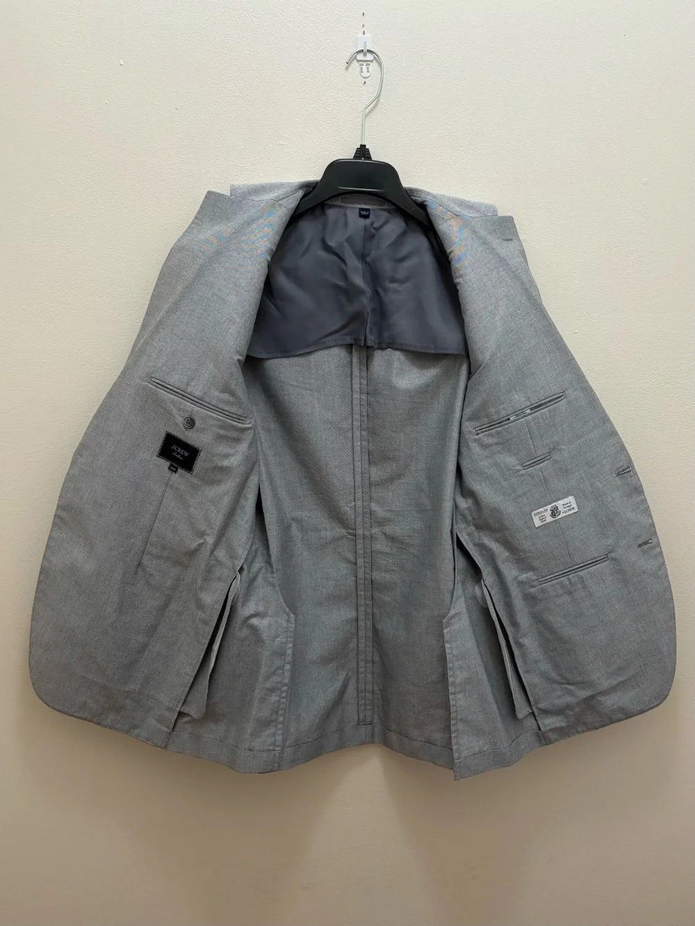 J. Crew $348 Gray Ludlow Slim Suit Jacket In Portuguese Cotton Oxford Size 38R M